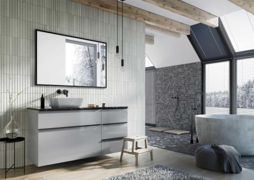 AREZZO design fordítható tükör keretben 120x80, fekete AR-167584