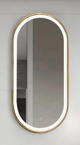 AREZZO design ovális 40x90 cm okos LED tükör, arany AR-3056