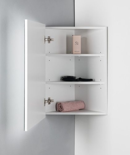 Sapho AQUALINE ZOJA 37 cm sarok tükrösszekrény, fehér 50352