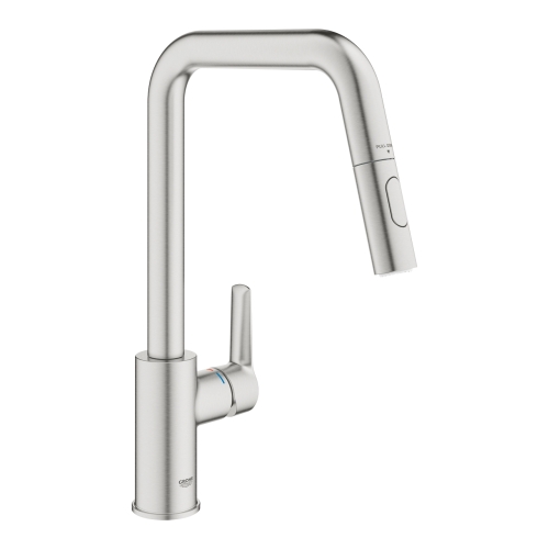 Grohe Start kihúzható zuhanyfejes egykaros mosogatócsap, SuperSteel 30631DC0