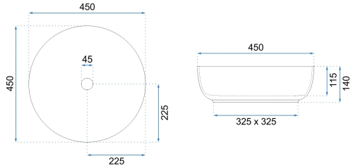 Rea Elma 45 cm pultra ültethető mosdó, fehér REA-U8493