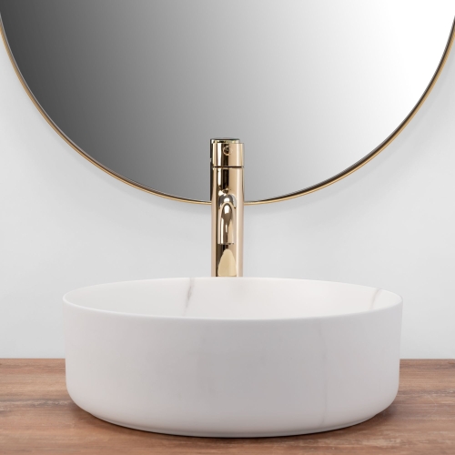 Rea Sami Marble 36 cm pultra ültethető mosdó, matt fehér REA-U8703