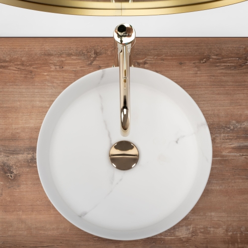 Rea Sami Marble 36 cm pultra ültethető mosdó, matt fehér REA-U8703