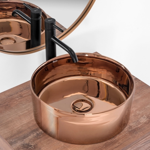 Rea Ida 36 cm pultra ültethető mosdó, rose gold REA-U7401