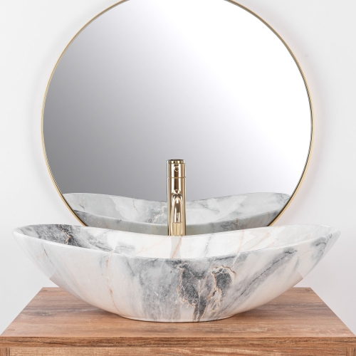 Rea Royal Granit 60,5x36 cm pultra ültethető mosdó, kőhatású REA-U8596