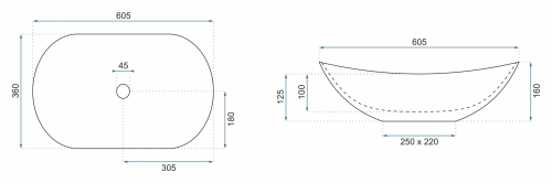 Rea Royal 60,5x36 cm pultra ültethető mosdó, arany REA-U4545