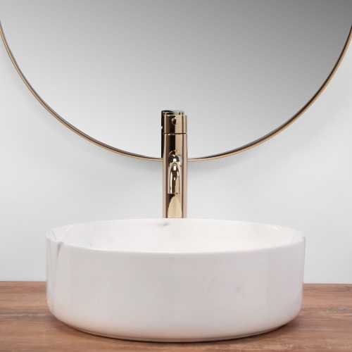 Rea Sami Marble 36 cm pultra ültethető mosdó, fehér REA-U5685