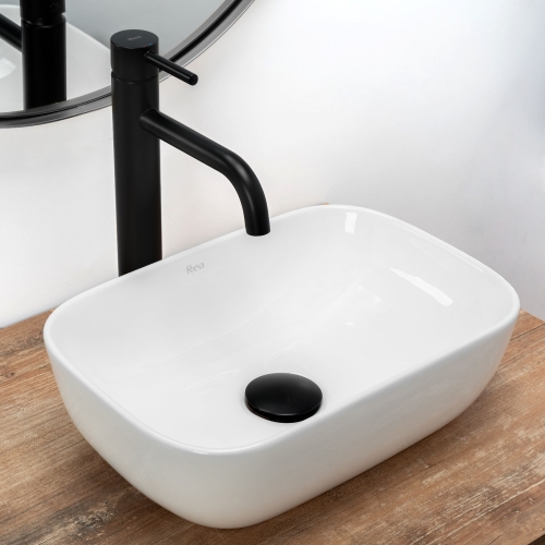 Rea Belinda Mini 37x25,5 cm pultra ültethető mosdó, fehér REA-U5667