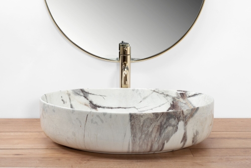 Rea Queen Thunder 55x41,5 cm pultra ültethető mosdó, kőhatású REA-U4101