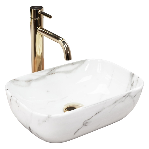 Rea Belinda Mini 37x25,5 cm pultra ültethető mosdó, fehér REA-U6505