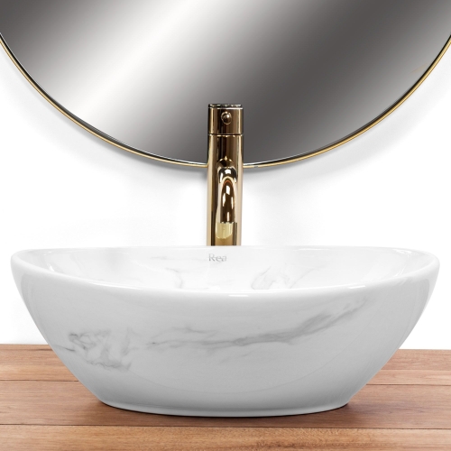 Rea Sofia Marble 41x34,5 cm pultra ültethető mosdó, fehér REA-U6605