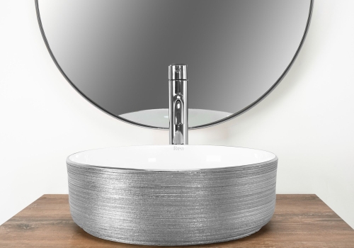 Rea Sami 36 cm pultra ültethető mosdó, fehér/ezüst REA-U3304