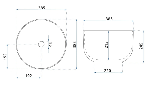 Rea Malena 38,5 cm pultra ültethető mosdó, fehér REA-U3302