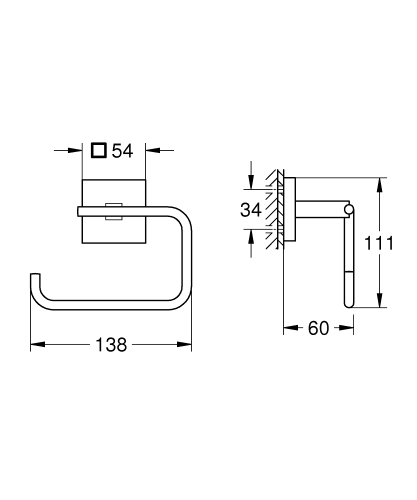Grohe Start Cube toalettpapír-tartó, matt fekete 409782430