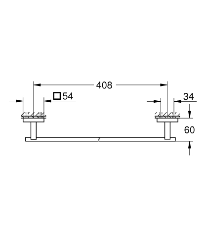 Grohe Start Cube fali fürdőlepedő tartó 45 cm, matt fekete 409872430