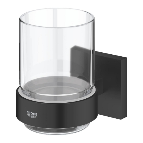 Grohe Start Cube kristálypohár, tartókonzollal, matt fekete 410972430