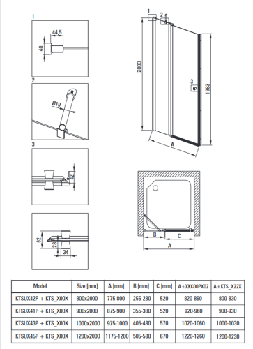 Deante Kerria Plus 80 cm nyílós zuhanyajtó, króm KTSU042P