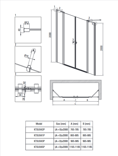 Deante Kerria Plus 80 cm nyílós zuhanyajtó, króm KTSU042P