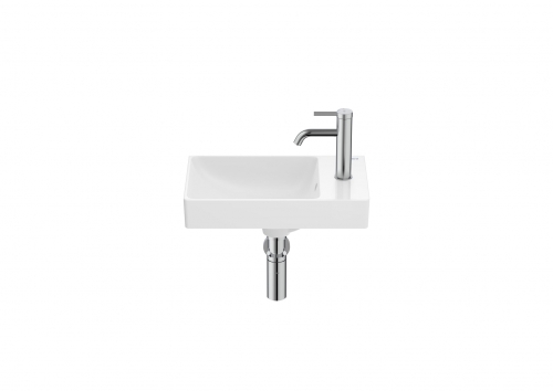 Roca Ona Fineceramic Compact kézmosó 45x26 cm, jobb csaplyukas, fehér Supraglaze A327681S00