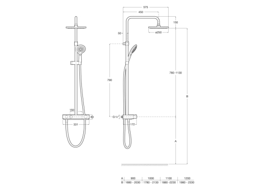 Roca Index-T Swich termosztátos zuhanyrendszer A5A9I09C00