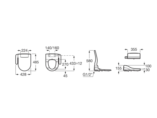Roca Multiclean Advance Round bidé funkciós wc ülőke A804001001