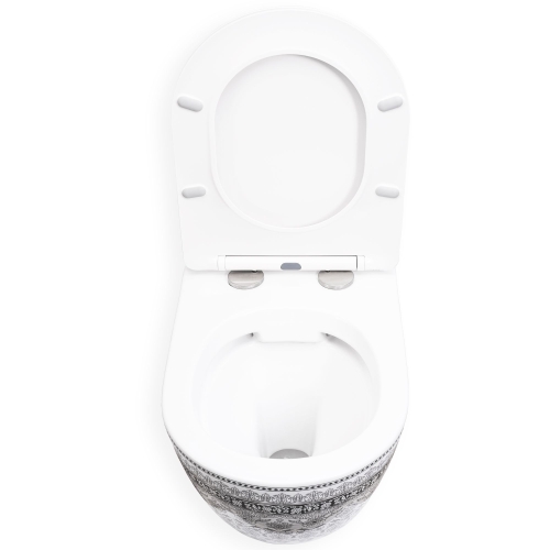 Rea Arte perem nélküli fali wc, fehér/fekete REA-C5000
