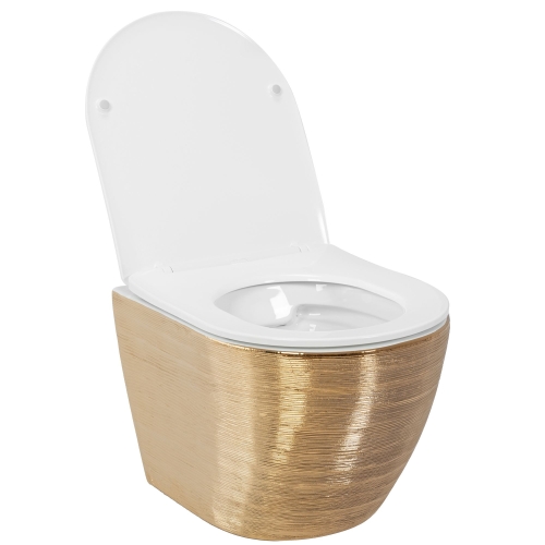 Rea Carlo perem nélküli fali wc, fehér/arany REA-C6942