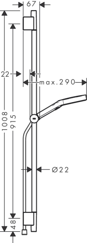 Hansgrohe Rainfinity EcoSmart 130 3jet zuhanyszett S Puro 90cm-es zuhanyrúddal, króm 28744000