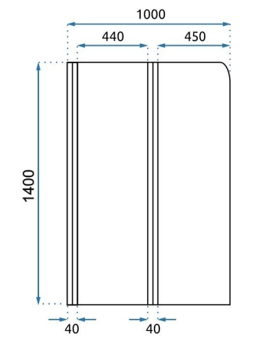 Rea AGAT2 100x140 cm kádparaván, króm REA-W0300