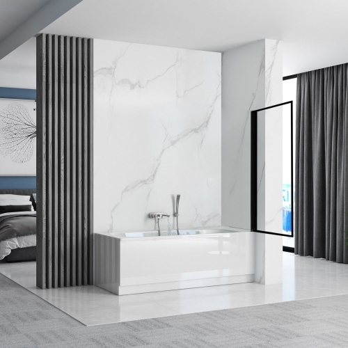 Rea LAGOS 70x140 cm kádparaván, fekete REA-K7632