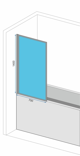 Rea LAGOS1 Fix 70x140 cm kádparaván, fekete REA-K4560