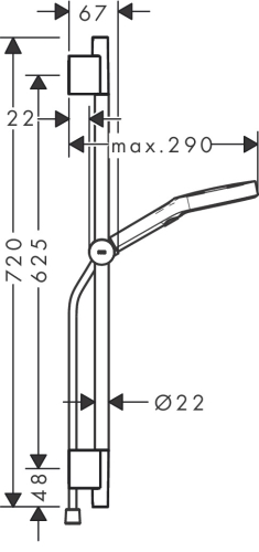 Hansgrohe Rainfinity 130 3jet zuhanyszett S Puro 65 cm-es zuhanyrúddal, szálcsiszolt fekete króm 28745340