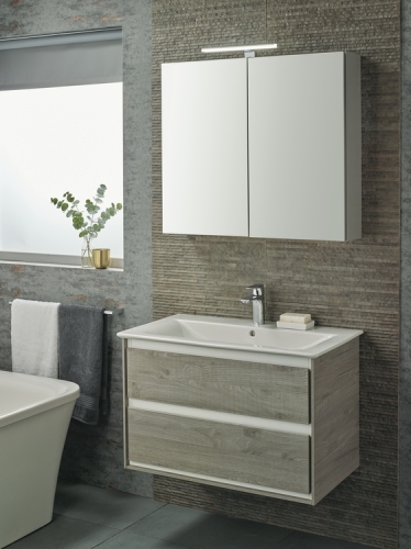 Ideal Standard Connect Air 80 cm fali mosdótartó szekrény 2 fiókkal, világosszürke fa E0819PS