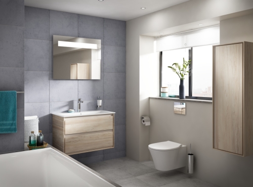 Ideal Standard Connect Air 80 cm fali mosdótartó szekrény 2 fiókkal, világosbarna E0819UK