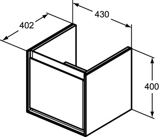 Ideal Standard Connect Air Cube 43 cm fali mosdótartó szekrény 1 fiókkal, világosszürke E0842EQ