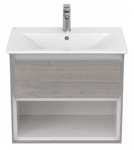 Ideal Standard Connect Air 60 cm fali mosdótartó szekrény nyitott polccal, világosszürke fa E0826PS
