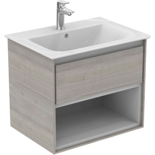 Ideal Standard Connect Air 60 cm fali mosdótartó szekrény nyitott polccal, világosszürke fa E0826PS