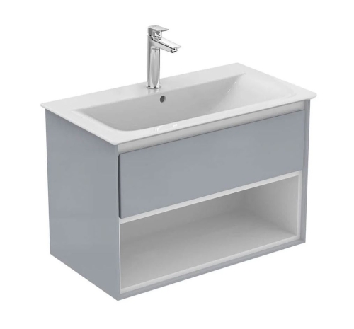 Ideal Standard Connect Air 80 cm fali mosdótartó szekrény nyitott polccal, világosszürke E0827EQ