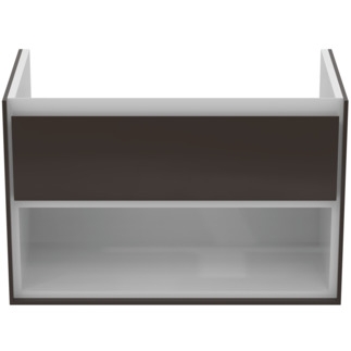 Ideal Standard Connect Air 80 cm fali mosdótartó szekrény nyitott polccal, matt sötétbarna E0827VY