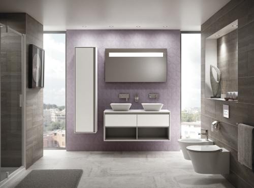 Ideal Standard Connect Air 120 cm fali mosdótartó szekrény nyitott polccal, fehér/szürke E0829KN