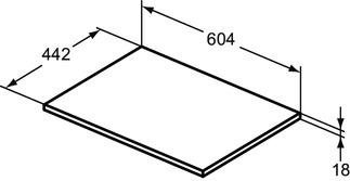 Ideal Standard Connect Air 60 cm munkalap, világosbarna fa E0848UK