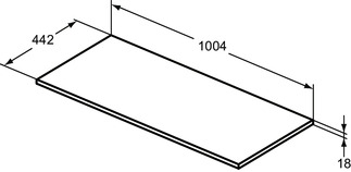 Ideal Standard Connect Air 100 cm munkalap, világosszürke E0851EQ