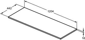 Ideal Standard Connect Air 120 cm munkalap, fehér E0852B2