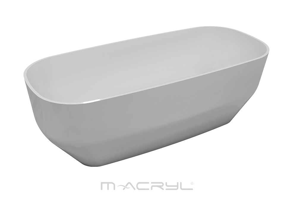 M-Acryl Violet 165x75 cm szabadon álló műmárvány kád, fehér 12594