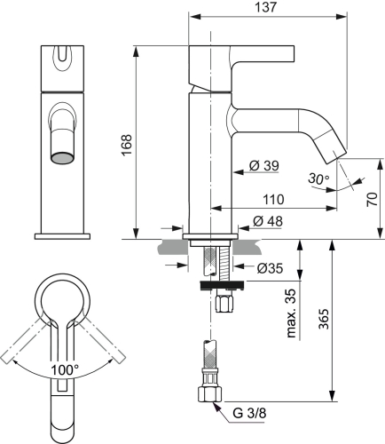 Ideal Standard JOY mosdó csaptelep, króm BC776AA