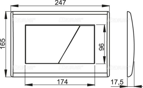 Alcaplast M172 nyomólap, matt króm