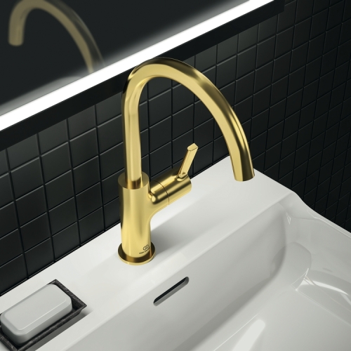 Ideal Standard JOY magasított mosdó csaptelep, szálcsiszolt arany BC778A2