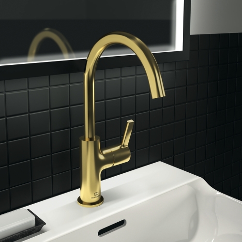 Ideal Standard JOY magasított mosdó csaptelep, szálcsiszolt arany BC778A2