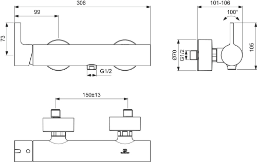 Ideal Standard JOY zuhany csaptelep, magnetic grey BC785A5