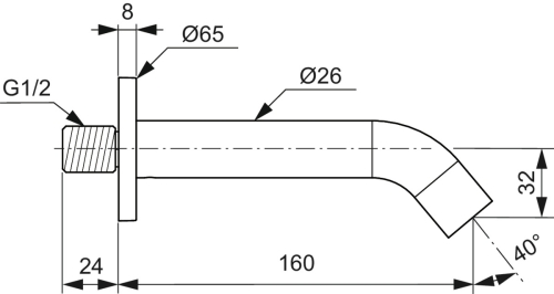 Ideal Standard JOY fali kádbeömlő, króm BC805AA